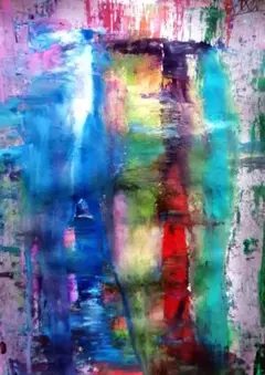 ken1作絵画 一点物A4サイズ「crazy the silent」