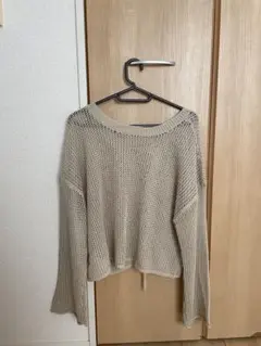 しまむら ニットメッシュトップス L