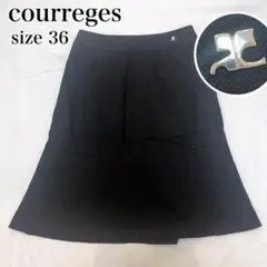 美品✨courreges ロゴプレート フレアスカート 36 y2k 00s