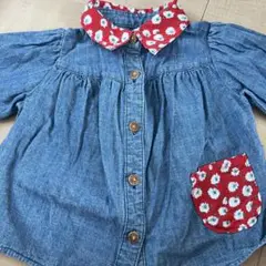 フタフタ80センチデニムさシャツ