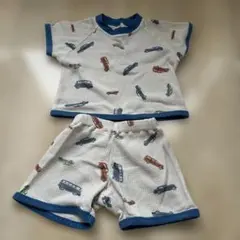 【美品】アプレレクール　車柄メッシュベビーパジャマ上下セット　80