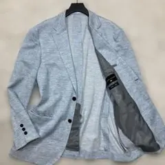 極美品 カフェソーホー サマージャケット 水色 リネン混 XLサイズ相当 爽やか