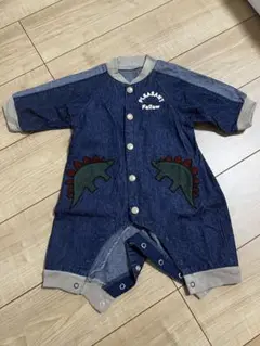 【70】【美品】BREEZE デニムロンパース 恐竜
