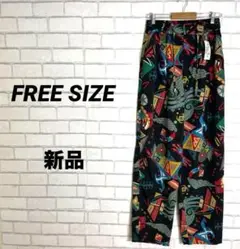 8 新品タグ付き　総柄イージーパンツ　児島　90s ワイドリラックス　幾何学模様