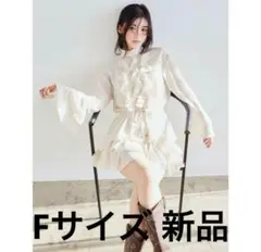 リリーブラウン LILY BROWN シフォンフリルセットアップWHT新品