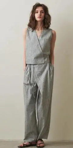 スティーブンアラン　ベスト DENIM SHORT VEST ベストグレー