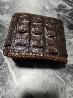 2つ折財布　レザークラフト　ブラウン