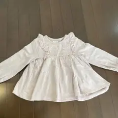 淡いピンクのフリル付きチュニック　110