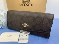 COACH ブラック コーチ 長財布 シグネチャー