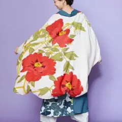 【タグ付 】倭物やカヤ 華めき牡丹UV羽織 フリーサイズ