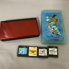 NintendoDSLite クリムゾンブラック 本体(ほぼジャンク品)、ソフト
