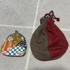 巾着小銭入れセット　ハンドメイド