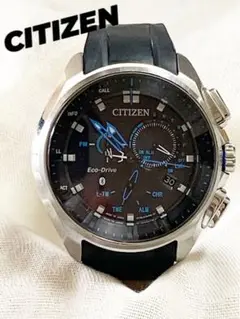 【稼働】CITIZEN　エコドライブ　時計　W770　ブルー文字盤　カットガラス 稼働】CITIZEN エコドライブ 時計 W770 ブルー文字盤 カット