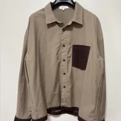 INTER FACTORY 長袖シャツ Lサイズ ベージュ/ブラウン、メンズ