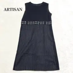 アルチザン　ノースリーブタイトワンピース　ストライプ柄　綺麗め　カジュアル