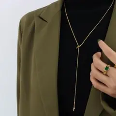 上品♡ 結び目 ノットロングネックレス ゴールド Yネックレス おしゃれ