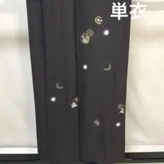 C343正絹　単衣　付け下げ　兎　刺繍　金銀糸　極美品　着物