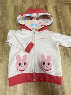 ミキハウス ホットビスケッツ 80 トレーナー生地 ジップパーカー