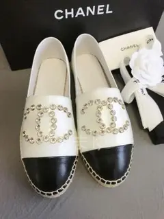 CHANELシャネ ル エスパドリーユ CCクリスタル