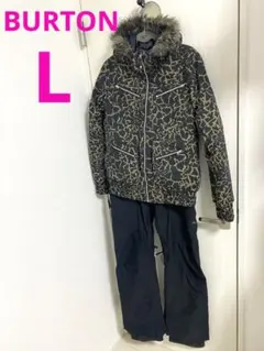【L】BURTON レディース スノーボードウエア 上下 アニマル柄