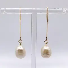 淡水パール 超大粒 パール ピアス サークルパール 白パール 豪華 パールピアス