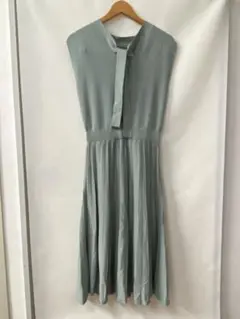 ミントグリーン ノースリーブ ロングワンピース