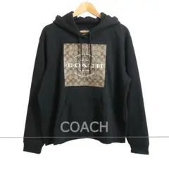 極美品 COACH シグネチャー オーバーサイズ フーディ スウェット パーカー