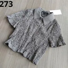 273●新品タグ付　ZARA　クロップドギンガムチェックシャツ　XS