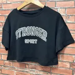 【140/150cm】シーイン Tシャツ 半袖 ミニ丈 クロップド丈 黒 子供