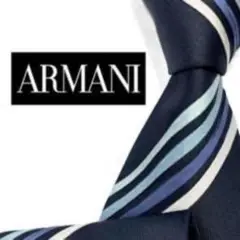 ◆美品◆ARMANI アルマーニ ネクタイ ストライプ フォーマル 光沢 高級感