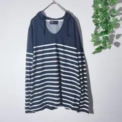 GELEONE レディース ボーダーカットソーパーカー 長袖 L