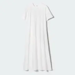 UNIQLO マーセライズコットンAラインワンピース（半袖）X S ホワイト