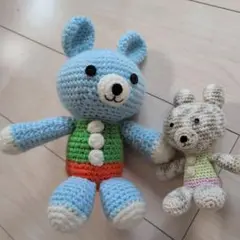手編みクマのぬいぐるみセット