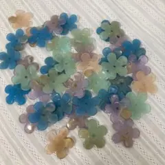 【40個セット】フラワー　パーツ　花　カボション　ハンドメイド　ビーズ