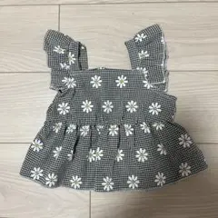 SHEIN ギンガムチェック 花柄タンクトップ 12-18M