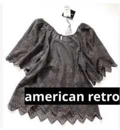 《american retro》未使用タグ付 カットレースがゴージャスなトップス