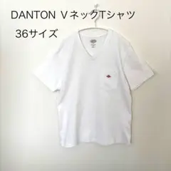 DANTON ダントン VネックTシャツ 白 ホワイト 36 半袖 ポケット付
