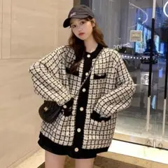 ★残り1点☆ 韓国 服 レディース ニット カーディガン レトロ セーター 白