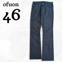オフオン メンズ ストライプ ストレートパンツ カジュアル スラックス 46 M