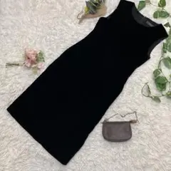 極美品 FOXEY フォクシー 黒 ベロアワンピース 大きいサイズ 42 XL
