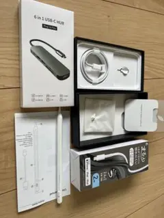 スマホ箱 Hubライトニングケーブル タッチペン