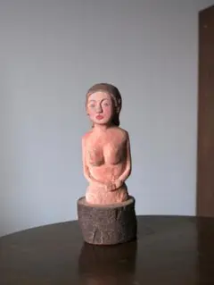 人形　女性の胸像　木彫り　置物　民藝　オブジェ　古道具　プリミティブアート