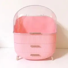 ピンク メイクボックス コスメボックス ゴールド クリア コスメ収納 引き出し