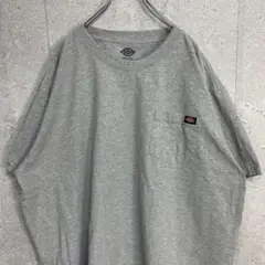 ディッキーズ　刺繍ロゴ　胸ポケット　グレー　ビックサイズTシャツ 3XL