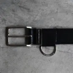 【johnlawrencesullivan】黒レザーベルト ダブルリングバックル johnlawrencesullivan】黒レザーベルト ダブルリングバックル