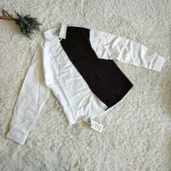 【U:UME】シャツ/M/モノクロ/長袖/レア品/美品/無地/カジュアル/メンズ