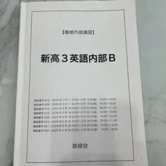 鉄緑会　新高3春季講習:英語内部B テキスト2024年