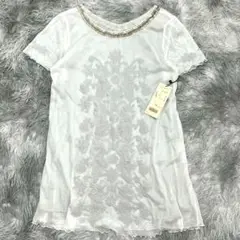 新品タグ付き❗【CICCARELLO】刺繍花柄Tシャツ ロング L 大きいサイズ