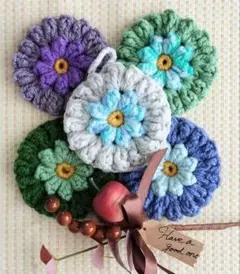 Handmade　アクリルたわし　ぷっくりサークル
