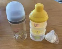 ピジョン 母乳実感 プラスチック哺乳瓶 スヌーピー240ml ➕ミルクストッカー